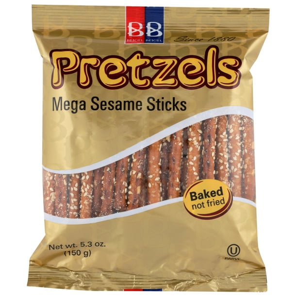 Beigel Beigel Pretzel Sticks Mega Sesame Sticks, 5.25 Oz, Pack Of 24