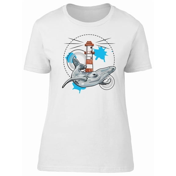 Whale And A Lighthouse Tee Men's -Image by Shutterstock