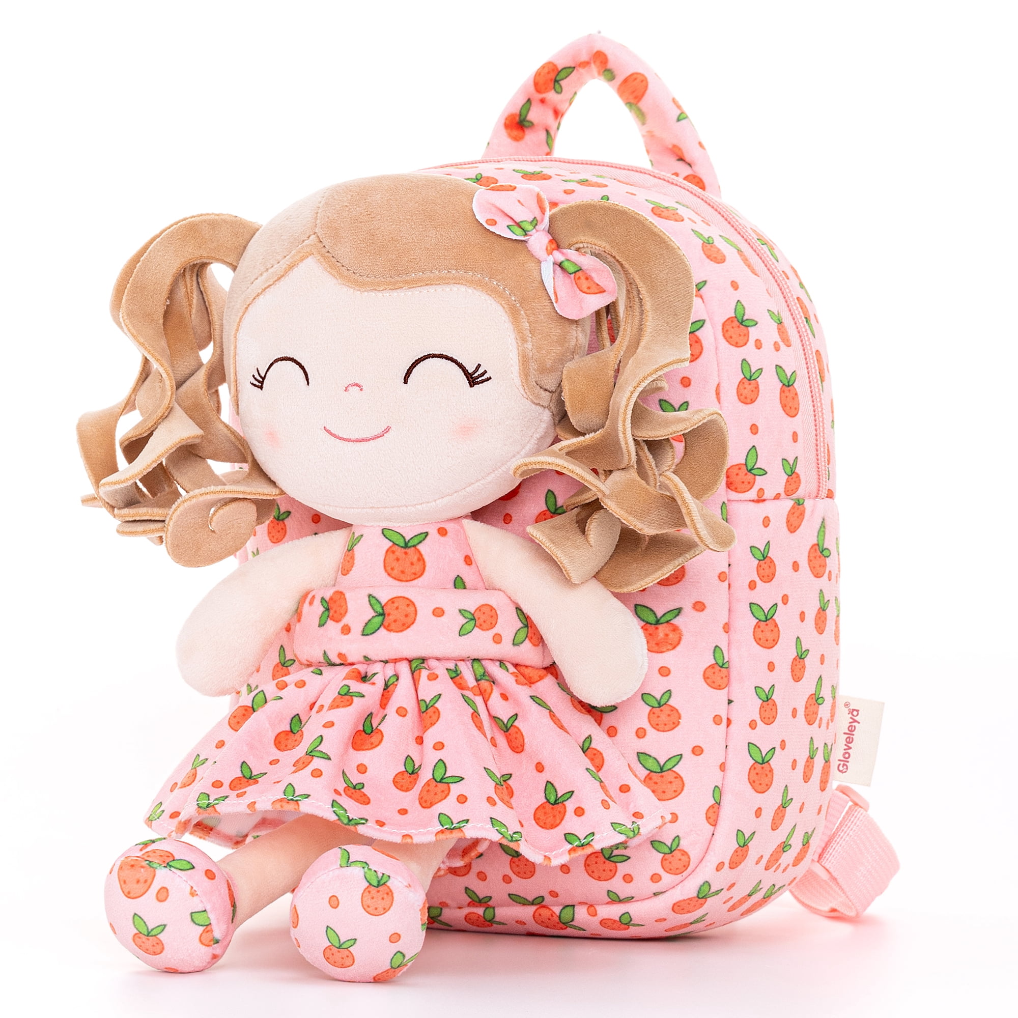 Gloveleya Toddler Kids Doll Girls Gifts Baby Girl Dolls Soft Curly Hair Dolls Pocket Fruit Series Strawberry 9"