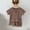 42#Brown, variant on gljltg Baby Boys Lapel Clothes Button Shirt Tops Shorts Pocket Outfit 2 PCS set