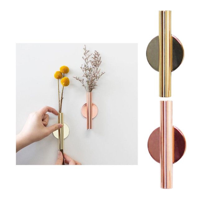 2 piezas de tubo de flores en para colgar en , florero de metal, decoración artística de hierro, 4 pulgadas Soledad Floreros colgantes de pared