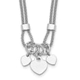 thumbnail image 1 of Diamond2Deal Collier Ras du Cou en Argent Sterling 925 Rhodié avec Cœur Poli 16 Pouces, 1 of 6