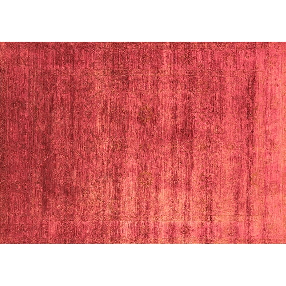 Ahgly Company Indoor Rectangle Oriental Orange Industrial Area Rugs, 8' x 10'