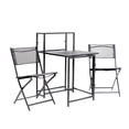 thumbnail image 1 of Ilios Innova | Set Terraza Plegable Mesa y 2 Sillas, Desayunador Metálico Textileno Resistente, Color Negro, Diseño Moderno Dos Niveles, 1 of 9