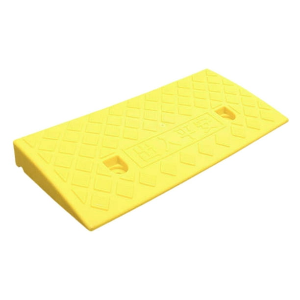Rampa de acera, plataforma de terraplén, rampa de umbral antideslizante, triángulo de escalada Amarillo 50cmx22cmx5cm