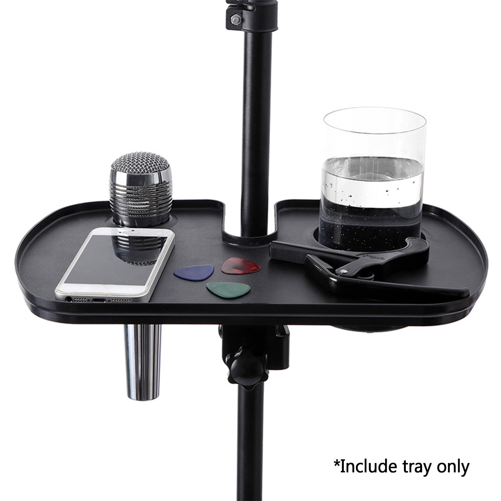 30x20cm Sound Card Tray Live Broadcast Microphone Rack Stand with Cup Holder for Stage Office Live Streaming