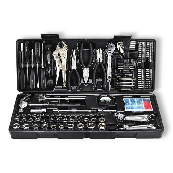 Multiple Tool Set 130 Piece Forged Steel Home and Automotive Repair Tool Kit with Case Pliers, Wrenches Home Shop Car Garage