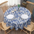 thumbnail image 3 of Blue Daisy Flower Pattern Round Tablecloth 60"x60",Wrinkle Wipeable Table Cloth for Kitchen Dining Room Picnic Patio Party, 3 of 6