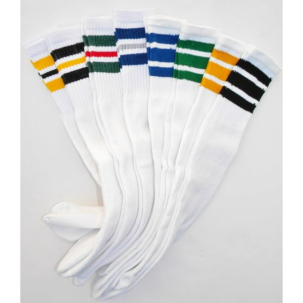Sock Broker 8pk classic old school White Striped Tube Socks Walmart