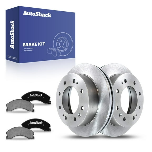 AutoShack 14.17" (359.8 mm) Rear Vented Brake Rotors   Ceramic Brake Pads | Replacement for 2011-2019 Chevrolet Silverado 2500 HD 2011-2019 GMC Sierra 2500 HD | 6-PC Brake Kit