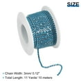 thumbnail image 2 of 11 Yards Crystal Rhinestone Chain, 3mm Sew on Close Claw Chain Trim, Silver Bottom, Bright Blue, 2 of 6