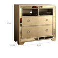 thumbnail image 5 of Benzara 2 Drawers Wooden Media Chest With Loop Metal Handles, Gold, 5 of 5