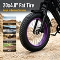 thumbnail image 5 of AMYET G60 Electric Bike for Adults, 1000W Peak 1500W, 48V 20Ah, 20"x4" Fat Tire E Mountain Bike, UL2849, 5 of 11