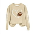 thumbnail image 3 of Uootdi Game Day Long Sleeve Sweatshirt for Women Funny Letter Print Graphic Top Fall Fashion Sports Tops, 3 of 4