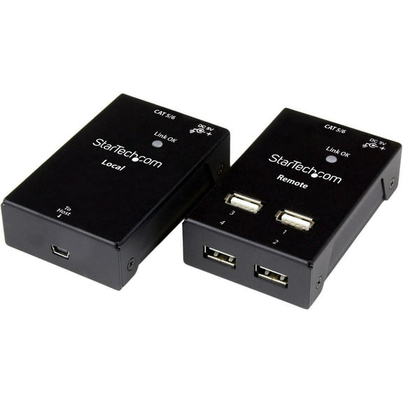 StarTech.com USB2004EXTV 4-port USB 2.0-over-Cat5-or-Cat6 extender - up to 130ft (40m)