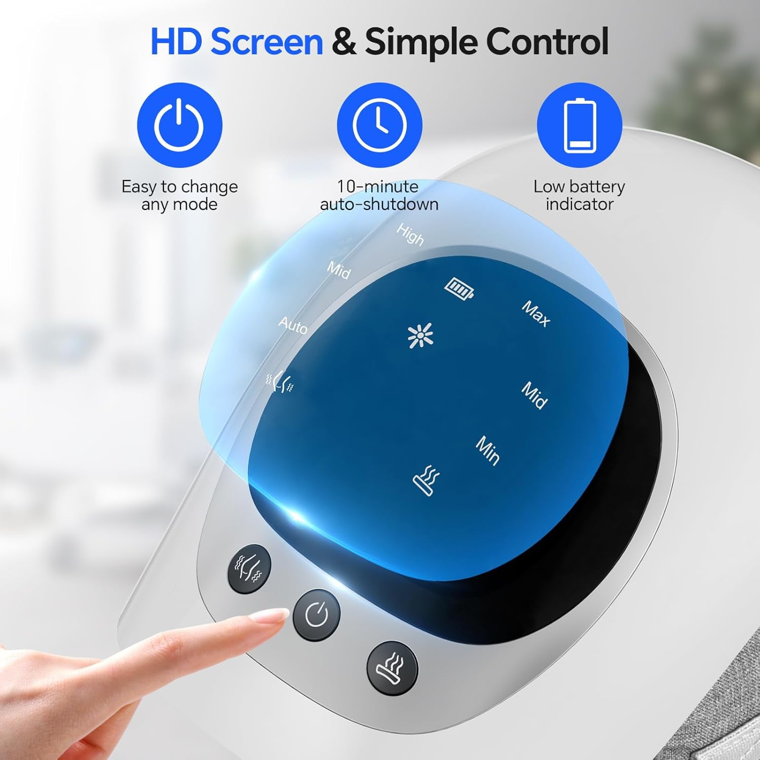 Knee Massager with Heat and red Light,Adjustable Temperature Large LED Screen Portable Massager -Wearable to 48CM, USB-C Charging Cable