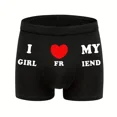 thumbnail image 7 of Men's Shorts I love My Girlfriend Printed Breathable Comfortable Soft Daily Wear Underwear, 7 of 7