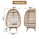 thumbnail image 3 of Sillón Grande Giratorio 360° para Interior y Exterior, Estructura de Acero Resistente, Cojín Suave para Patio y Balcón, 3 of 3