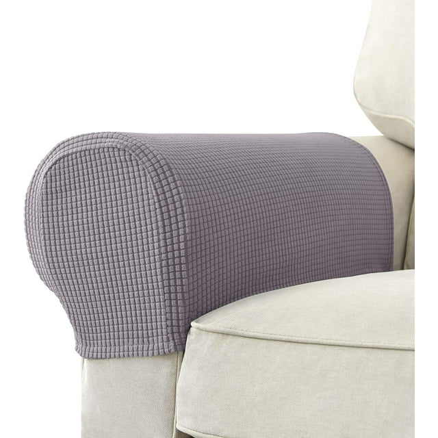 Juego de 2 fundas para reposabrazos de sofá elástico Jacquard, fundas protectoras antideslizantes para muebles, fundas para reposabrazos para sofá reclinable Ormromra LRWJ065-10