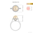 thumbnail image 4 of ANGARA Golden South Sea Cultured Pearl Halo Ring with Milgrain in 14K White Gold for Women | June Birthstone, Birthday, Anniversary, Jewelry Gift for Women | Pearl Ring, 4 of 5