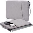 thumbnail image 3 of Funda para portátil compatible con MacBook Air Mac Pro M1 Surface de 13 pulgadas Lenovo Dell HP Accesorios para bolsa de computadora Funda de poliéster con bolsillo, gris, 3 of 4