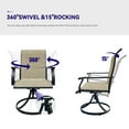 thumbnail image 2 of Patio Swivel Chairs Set of 2,Outdoor Dining Chairs with All Weather Breathable Textilene Fabric,Outdoor Swivel Chairs with High Back for Lawn Garden Backyard Deck,Black+Brown, 2 of 6
