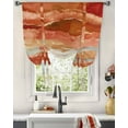 thumbnail image 3 of Burnt Orange Coastal Tie Up Curtains for Kitchen Bathroom Bedroom Windows 63 Inch Length, Spring Summer Ocean Beach Nautical Sea Wave Balloon Drape Curtains Shade Rod Pocket Curtain Panel, 52"x45", 3 of 7