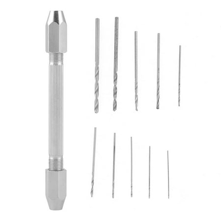 

Agatige Jewelry Pin Vise Double End Pin Vise Chuck + 10 Pcs Micro Twist Drill Bit Set For Jewelry Watch Repair Tool Mini Pin Vise