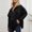 Black, variant on Women's Solid Color Fashion Denim Jacket With Collar Long Sleeve Womens Jean Jacket Distressed Where Is My Mind Jacket Jacket Women Denim Winter Jacket for Women Jean Cropped Jacket Denim Jackets for