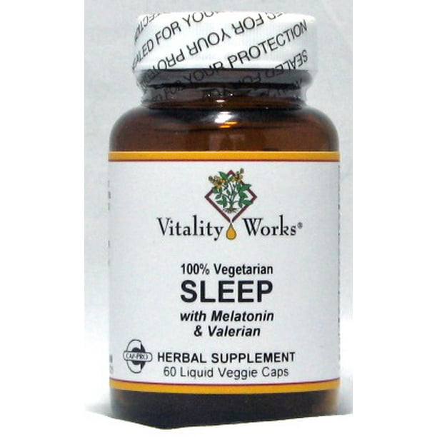 Sleep with Valerian & Melatonin Vitality Works 60 VCaps
