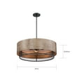 thumbnail image 3 of Nuvo Lighting Barrique 5-Light Pendant Fixture Black with Honey Wood Finish - N/A, 3 of 7