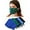 Azure, variant on Xchime Cloth Face Mask,Made in USA,Washable Reusable,breathable with Adjustable Ear Loops, Nose Wire and Filter Pocket, 3-layer Cotton fabrics for children 6-12 year old
