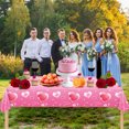 thumbnail image 5 of KCEHTA Valentines Day Tablecloth Rectangle Table Cover Valentines Heart Tablecloth Disposable Plastic Tablecloth for Kitchen Dining Wedding Birthday Party Valentines Day Decorations 54x108 inch, 5 of 6