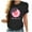 Black, variant on WREESH Womens Fashion T-Shirts Spring Summer Round Neck Heart-Shaped Printed Short Sleeved T-Shirt Top Pullover Red