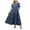 Dark Blue, variant on Yindaity Women Casual Loose Bohemian Floral Dress with Pockets Short Sleeve Long Summer Beach Swing Dress Sky Blue,XL