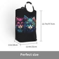 thumbnail image 3 of DouZhe 50L Rectangular Laundry Basket, Cats Mask Watercolor Prints Waterproof Foldable Laundry Hamper with Aluminum Handles, 3 of 6