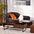 thumbnail image 2 of HOMCOM Table Basse Moderne avec Compartiment de Rangement Caché et Cadre en Métal, Table Centrale pour Salon, Marron, 2 of 10