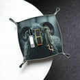 thumbnail image 5 of Valet Tray, Moody Ram Portrait Faux Leather Desk Tray Vanity Tray Night Stand Organizer Catch All Tray Key Bowl for Entryway Table, Elegant Valet Tray Storage for Men Women, 5 of 7