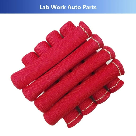 Labwork Spark Plug Wire Boots Heat Shield Protector Sleeve SBC 350 454 (1200 Degrees Fahrenheit, Red, 8 Pcs)