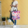 thumbnail image 4 of FORMRS Womens Canvas Tote Bag with Zipper Inner Pocket Shoulder Handbag, Purple Colorful Circles, 4 of 7