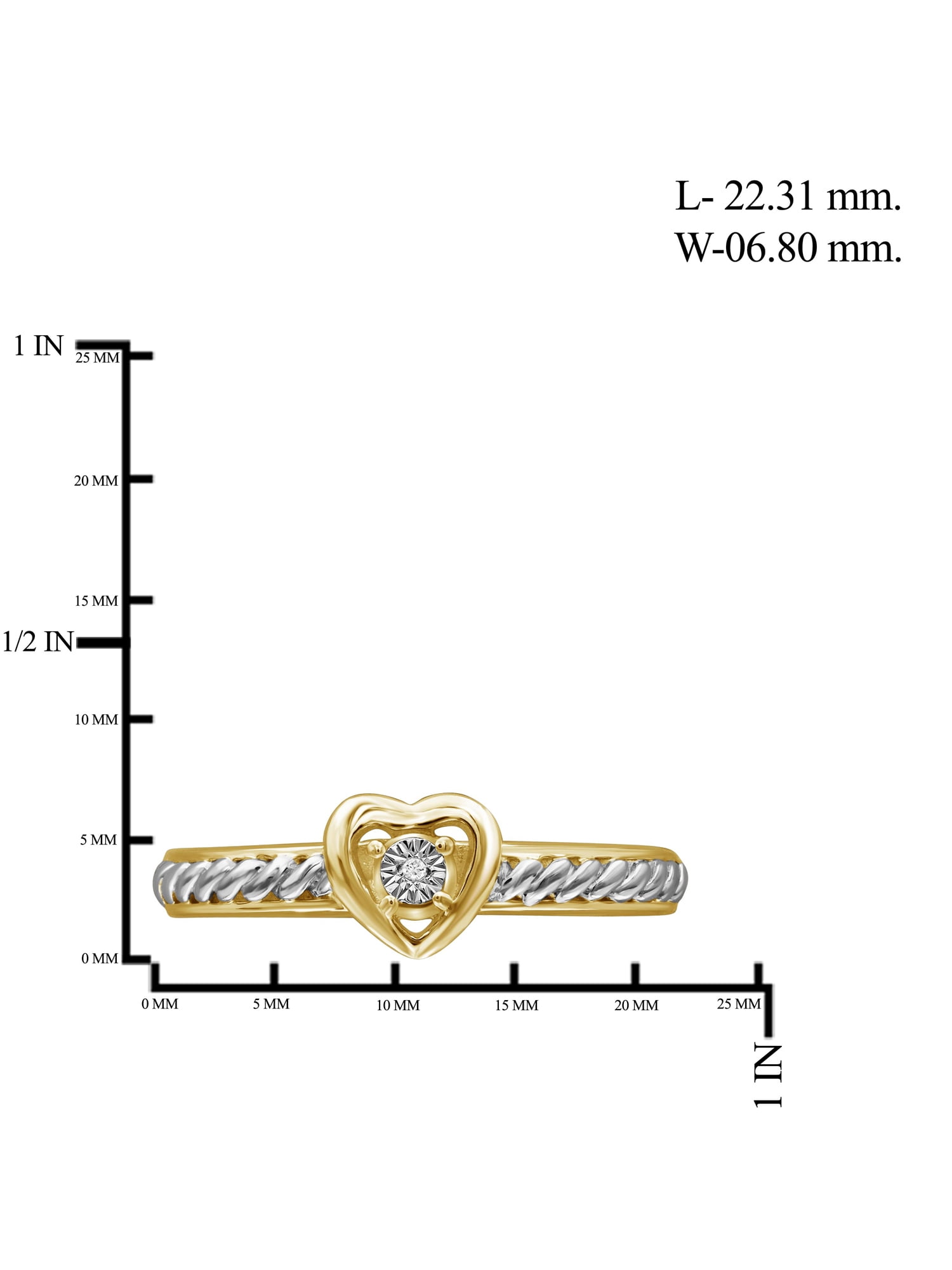 JewelersClub Diamond Rings for Women – Accent White Diamond Ring Jewelry– Two Tone Sterling Silver Bands for Women –– Ring by JewelersClub