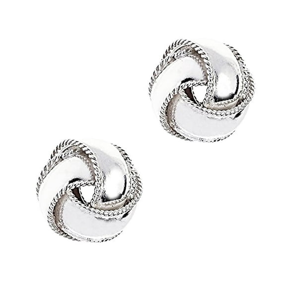 Ritastephens Love Knot Stud Earrings 7mm for Women Sterling Silver 925