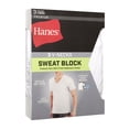 thumbnail image 3 of Hanes T-Shirt V-Neck with Sweat Block Tech, 3-Pack, White Tees, 3 of 9