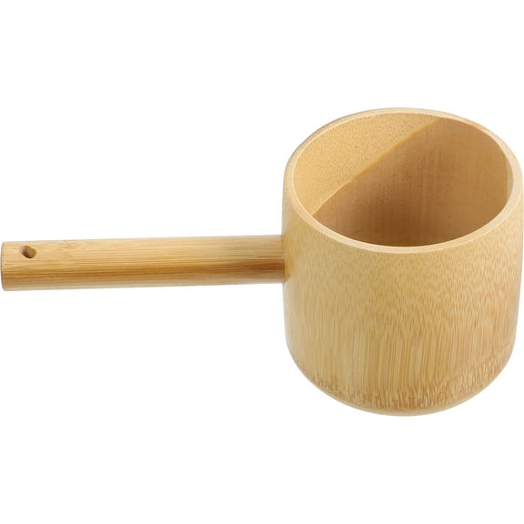 LIOOBO Japanese Style Ladle Bamboo Water Ladle Khaki 1Pack