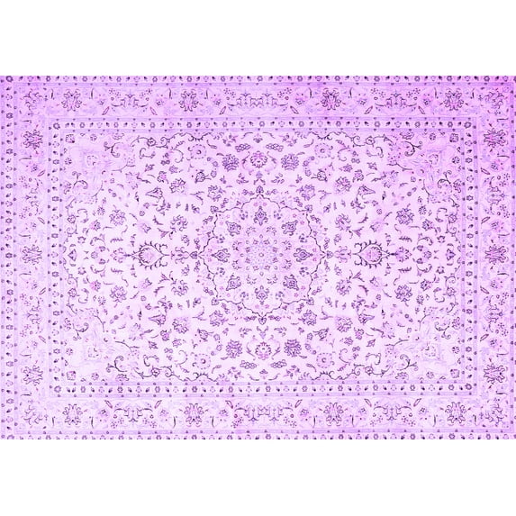 Ahgly Company Indoor Rectangle Medallion Purple Traditional Area Rugs, 5' x 7'