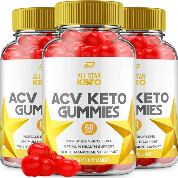 All Star ACV Gummies Supplement – AllStar ACV Gummy Apple Cider Vinegar 1000MG, 3 Pack, 180 Gummies