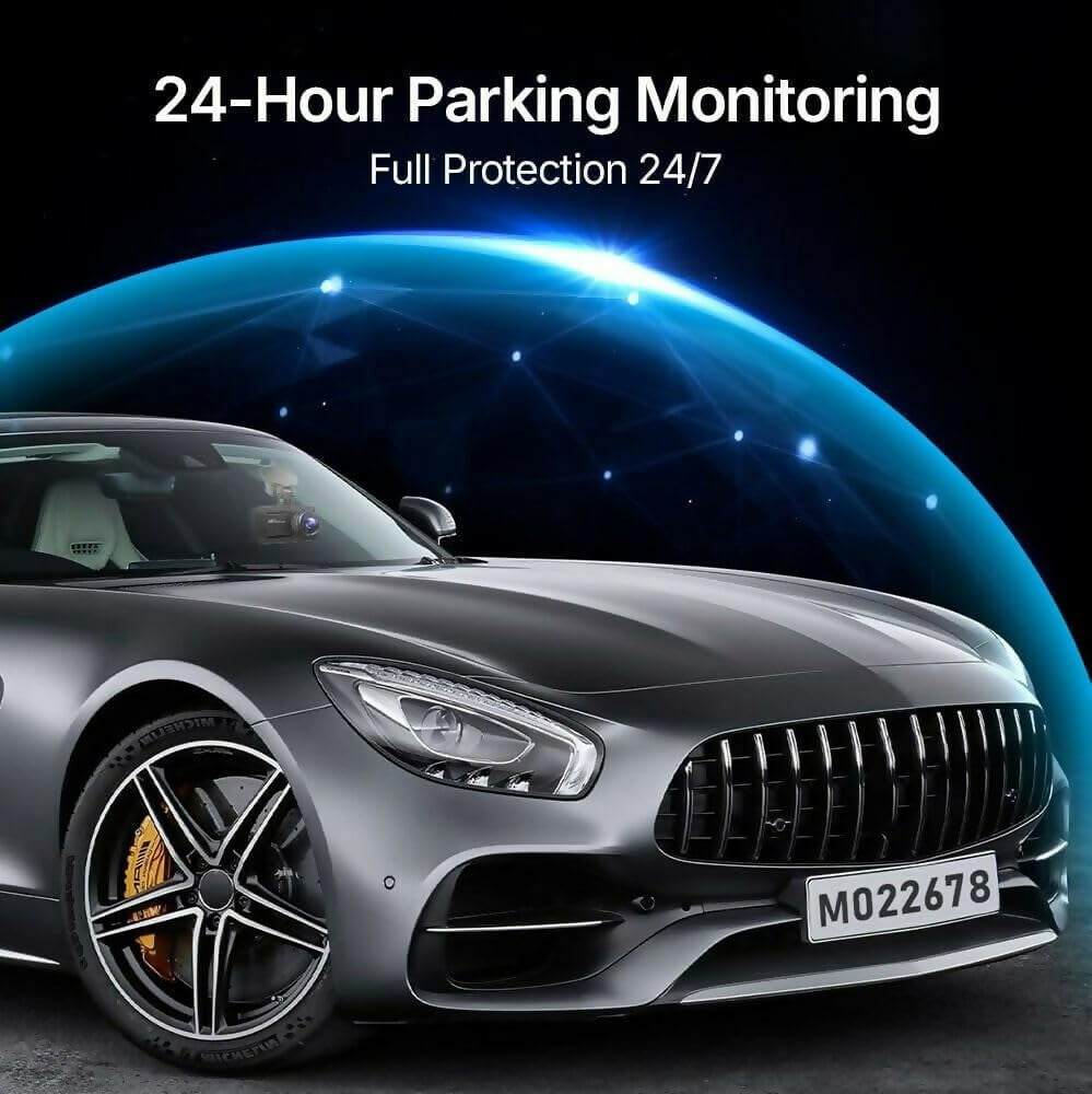4K Dash Cam Pro – Ultra HD Recording with Front/Rear Cameras, Night Vision, and 24/7 Monitoring
