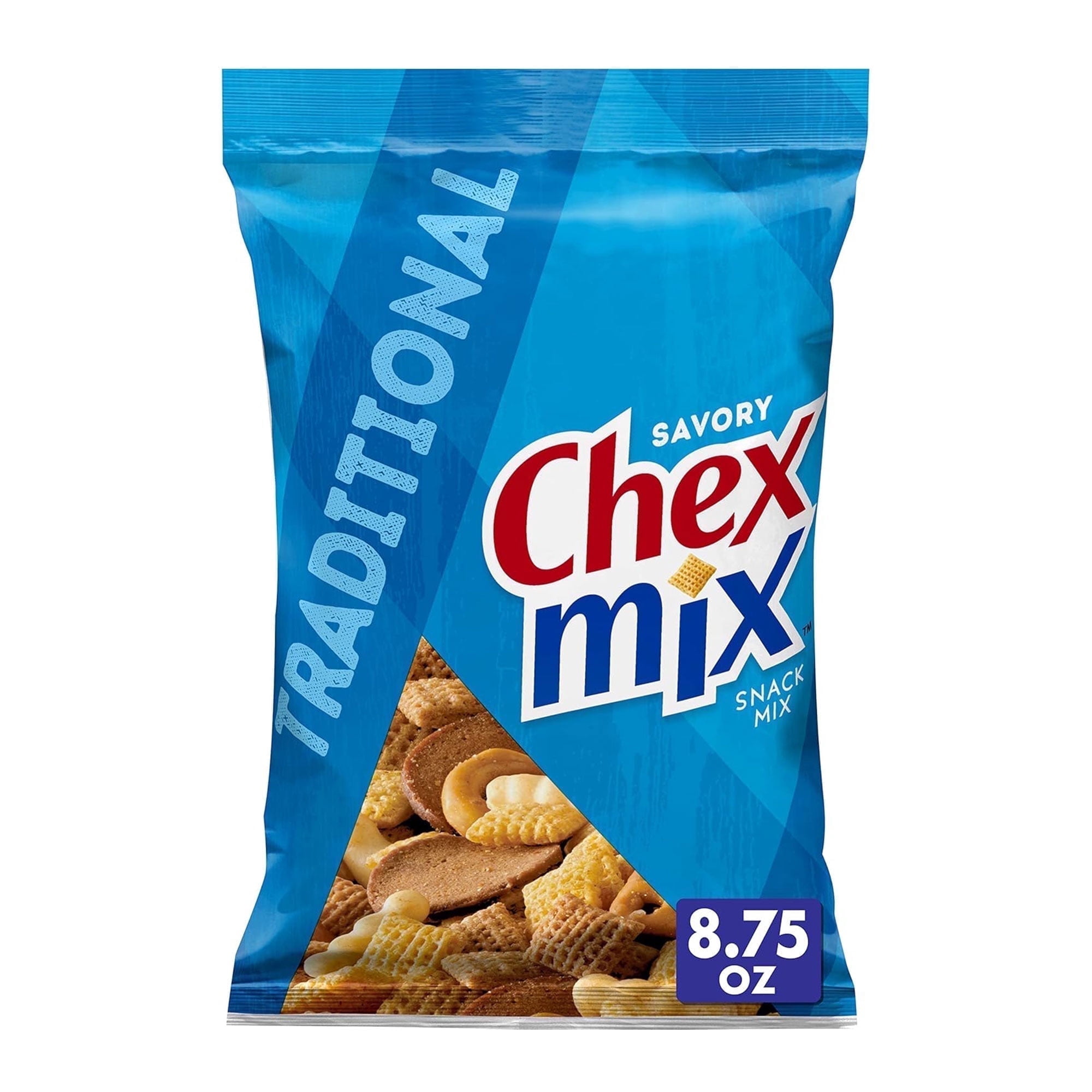 (2 pack) Chex Mix Snack Mix, Traditional, Savory Snack Bag, 8.75 oz