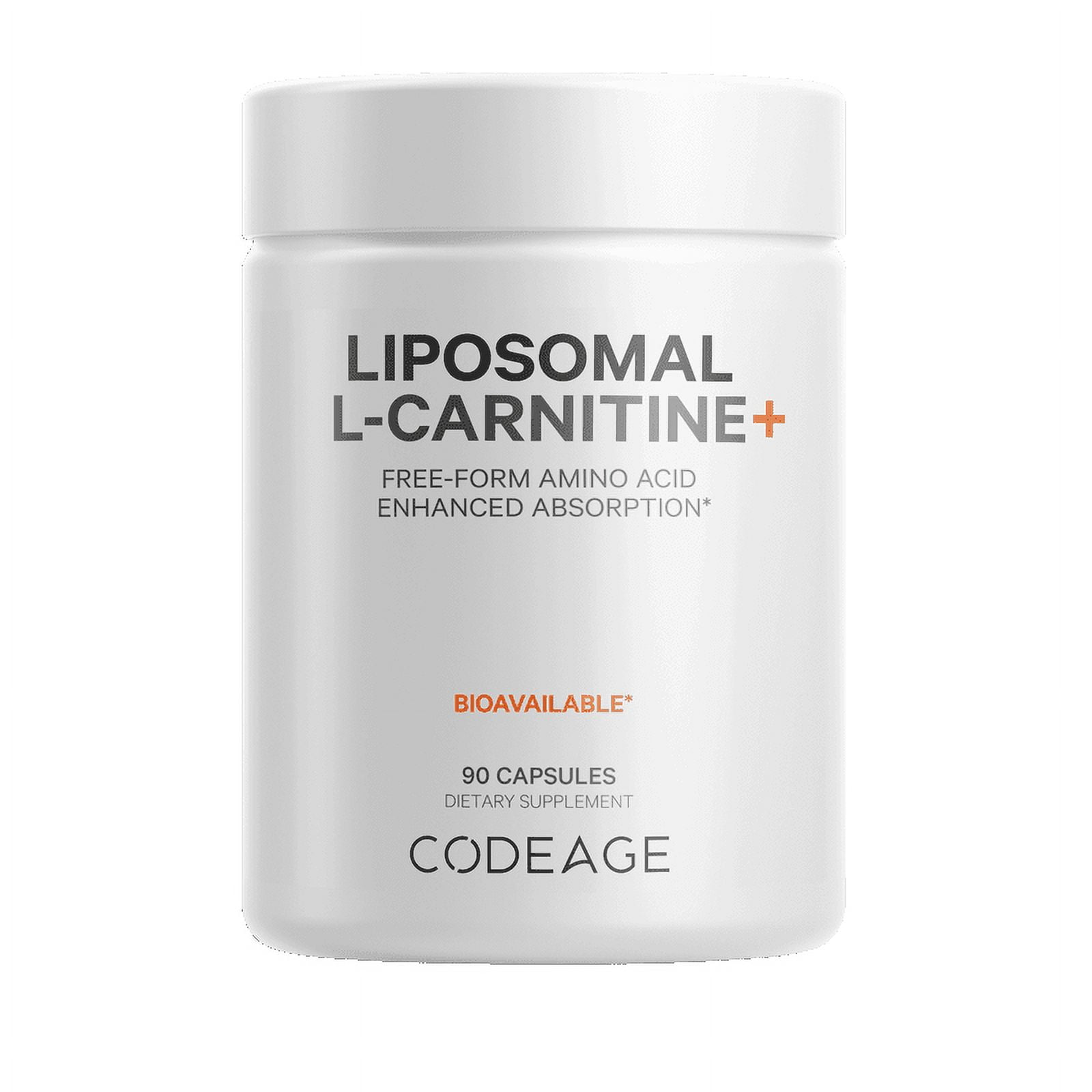 Codeage Liposomal L-Carnitine+, 90 Vegetable Capsules (500 mg per Capsule)