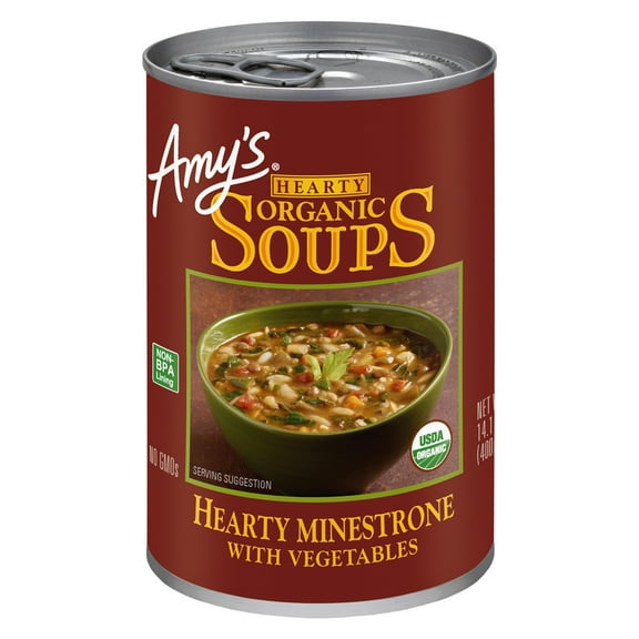 Amy's Hearty Organic Hearty Minestrone With Vegetables Soups - 14.1 oz- Pack of 2